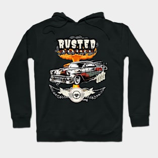 Atomic - Vintage Classic American Muscle Car - Hot Rod and Rat Rod Rockabilly Retro Collection Hoodie